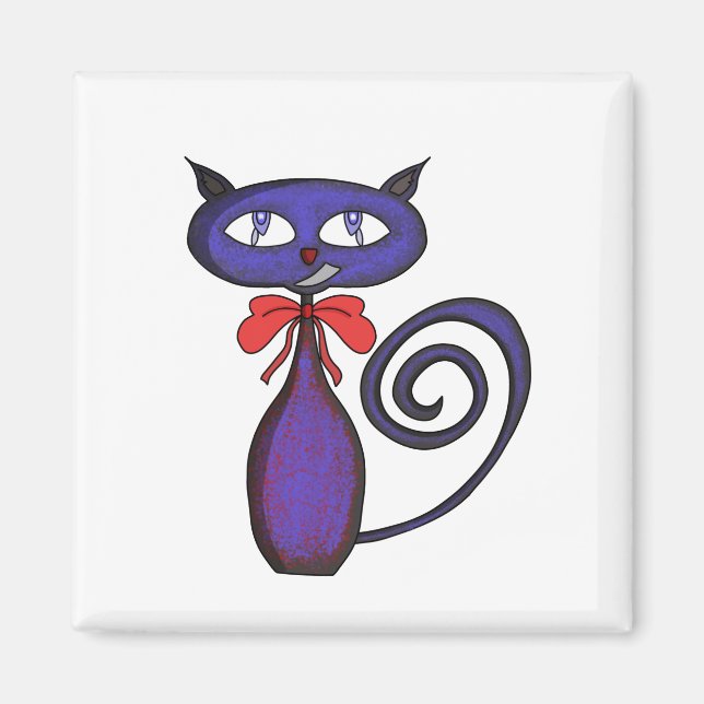 Cute Kitten With a Bow Magnet (Front)