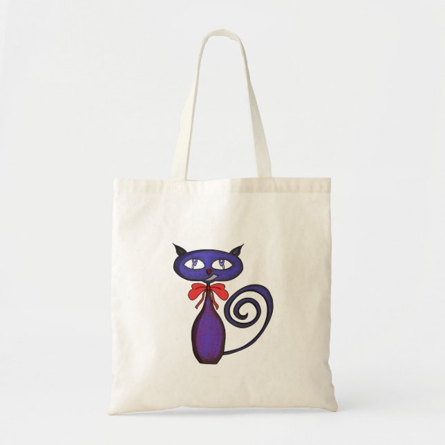 Cute Kitten With a Bow Tote Bag (Front)