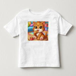Cute Kitten With A Cookie Toddler T-Shirt