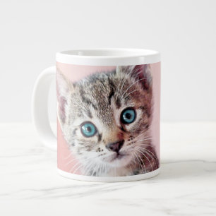 Cute kitten with blue eyes. large coffee mug