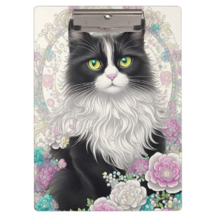 Cute Kitten with Flowers Clipboard
