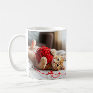 Cute Kitten Yarn Coffee Mug