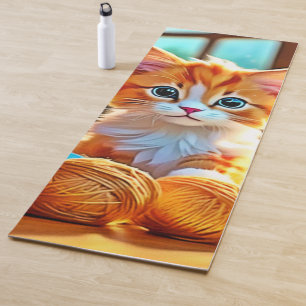 Cute Kitten Yarn Yoga Mat