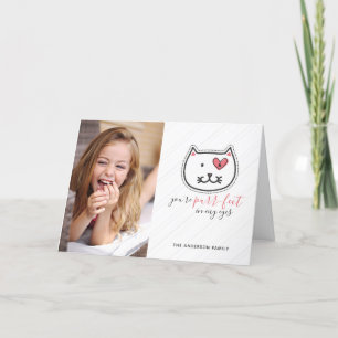 Cute Kitten You're Purrfect Valentine's Day Photo Holiday Card