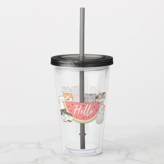 Cute Kittens  Acrylic Tumbler (Front)