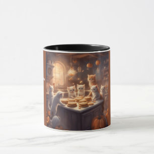 Cute Kittens Bake Cookies on Halloween Mug