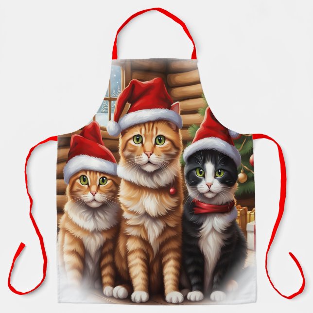 Cute Kittens Christmas Apron (Front)