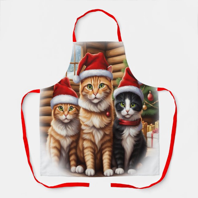 Cute Kittens Christmas Apron (Front)
