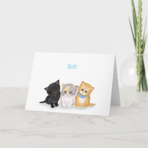 Cute kittens hello card