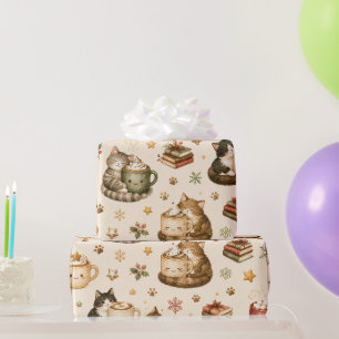Cute Kittens Hot Cocoa Christmas Wrapping Paper