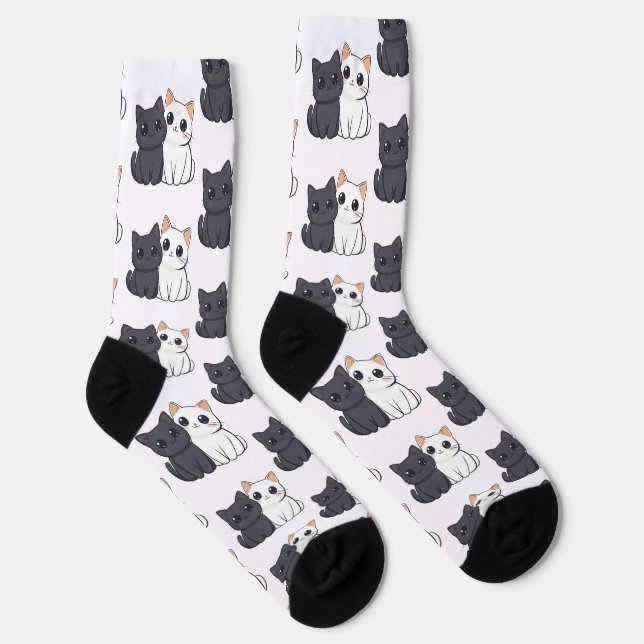 Cute Kittens Pattern Socks – Cosy & Adorable Cat  (Right)