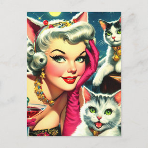 Cute Kittens Pin-up Postcard