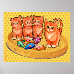 Cute kittens poster with 4 kittens design