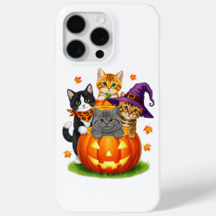 Cute Kittens Pumpkin Halloween Spooky Season iPhone 15 Pro Max Case