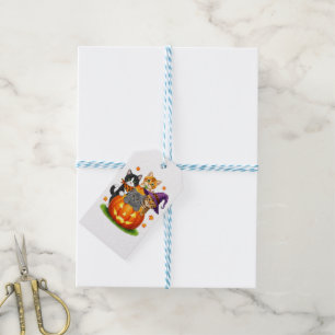 Cute Kittens Pumpkin Halloween Spooky Season Gift Tags