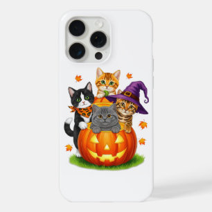 Cute Kittens Pumpkin Halloween Spooky Season iPhone 15 Pro Max Case