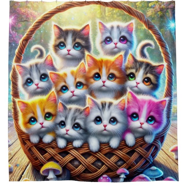 Cute Kittens Shower Curtain (Front)