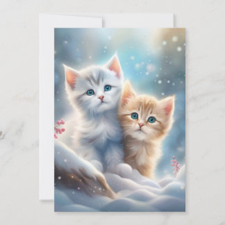 Cute Kittens Winter Wonderland Holiday Card