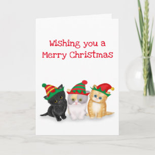 Cute kittens wishing you a merry Christmas card