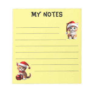 Cute kittens with Christmas Hats notepad
