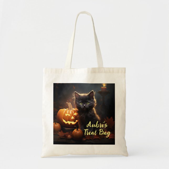 Cute Kittens with Pumpkins Tote Bag (Front)