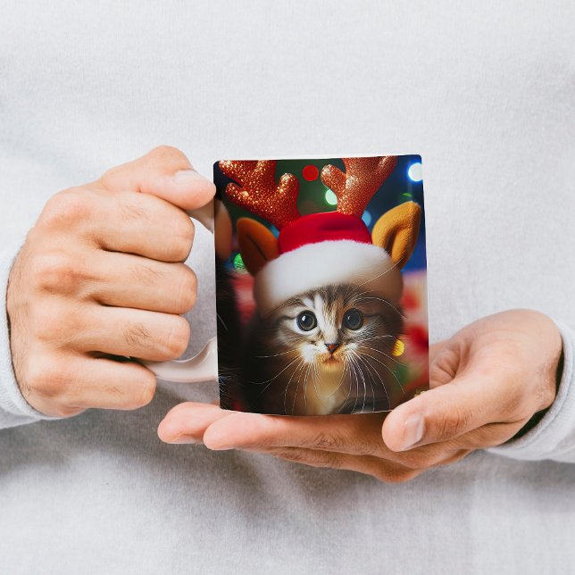 Cute kittens with Santa Claus and reindeer hats 4 Magic Mug (Creator Uploaded)
