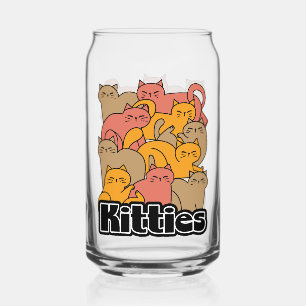 Cute Kitties Design - Adorable Cat Art Can Glass
