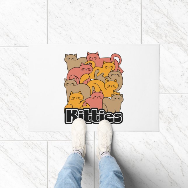 Cute Kitties Design - Adorable Cat Art Doormat (Indoor)
