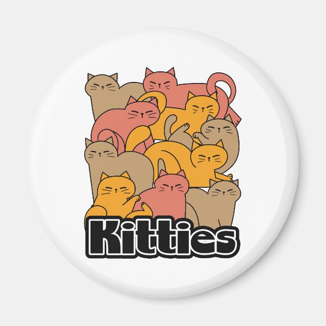 Cute Kitties Design - Adorable Cat Art Magnet (Front)
