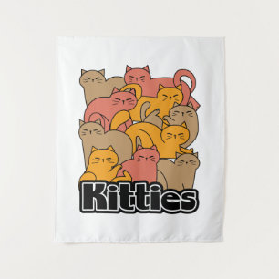 Cute Kitties Design - Adorable Cat Art Tapestry