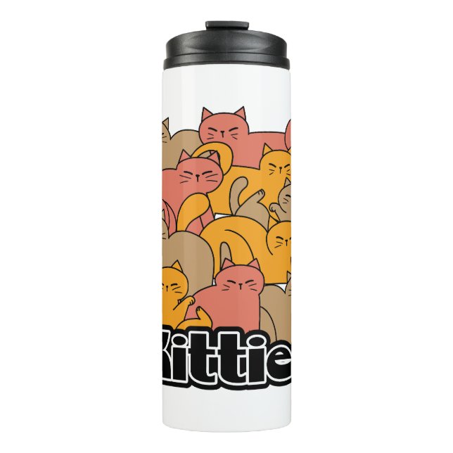 Cute Kitties Design - Adorable Cat Art Thermal Tumbler (Front)