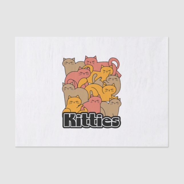 Cute Kitties Design - Adorable Cat Art Tissue Paper (Front)
