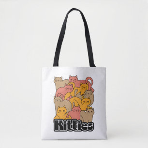 Cute Kitties Design - Adorable Cat Art Tote Bag