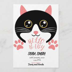 Cute Kitty Baby Arrival Announcement