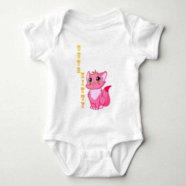 Cute Kitty Baby Bodysuit (Front)