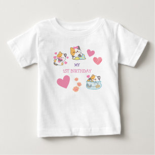Cute kitty  baby girl birthday   T-Shirt