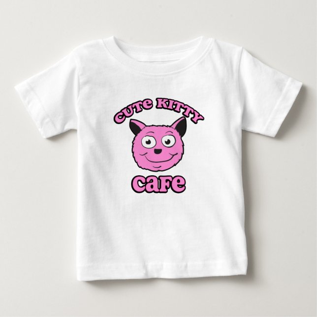 Cute Kitty Cafe Baby T-Shirt (Front)