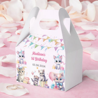 Cute Kitty Cat 1st Birthday Party  Favour Box