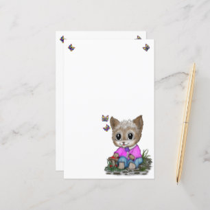 Cute Kitty Cat and Butterfly