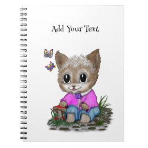 Cute Kitty Cat and Butterfly Notebook