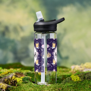 Cute Kitty Cat Astronauts Pattern Water Bottle