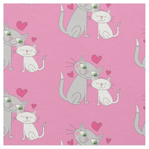 Cute Kitty Cat Baby Nursery Decor Fabric | Zazzle