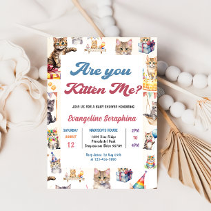 Cute Kitty Cat Baby Shower Party  Invitation