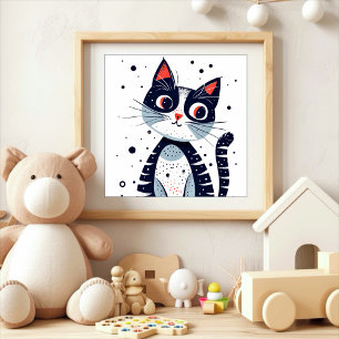 Cute Kitty Cat Baby Shower Poster
