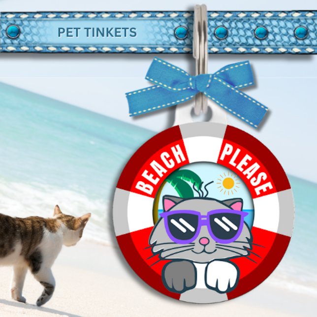 Cute Kitty Cat Beach Please Pet Tag (Creator Uploaded)