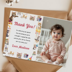 Cute Kitty Cat Birthday day Party Invitation