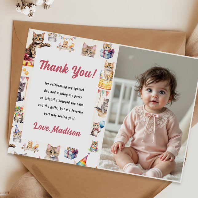 Cute Kitty Cat Birthday day  Party  Invitation (Creator Uploaded)