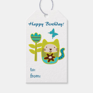 Cute Kitty Cat Birthday Gift Tags