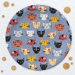 Cute Kitty Cat Blue Paper Plate<br><div class="desc">Lots of adorable little kitty cats on a blue background.  Purrfect for animal lovers. Original art by Nic Squirrell.</div>
