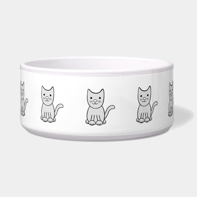 Cute Kitty Cat Ceramic Pet Bowl (Front)